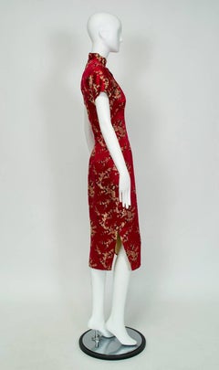 Shanghai Silk Film Noir Qipao Dress, 1940s