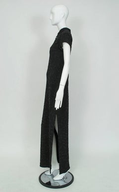 Robe colonne Qipao noire perlée de Huey Waltzer - US 6:: 1997