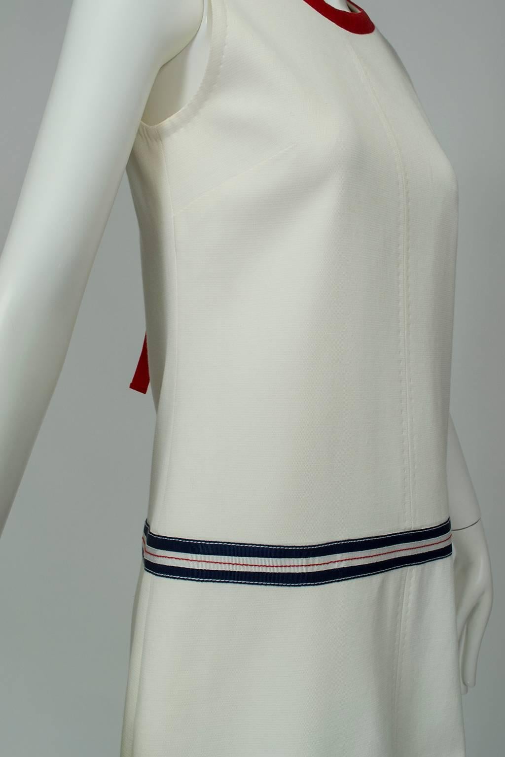 Dolce & Gabbana Mod Mini Dress with Nautical Trim and Rear Bow - Small, 2005 In Excellent Condition In Tucson, AZ