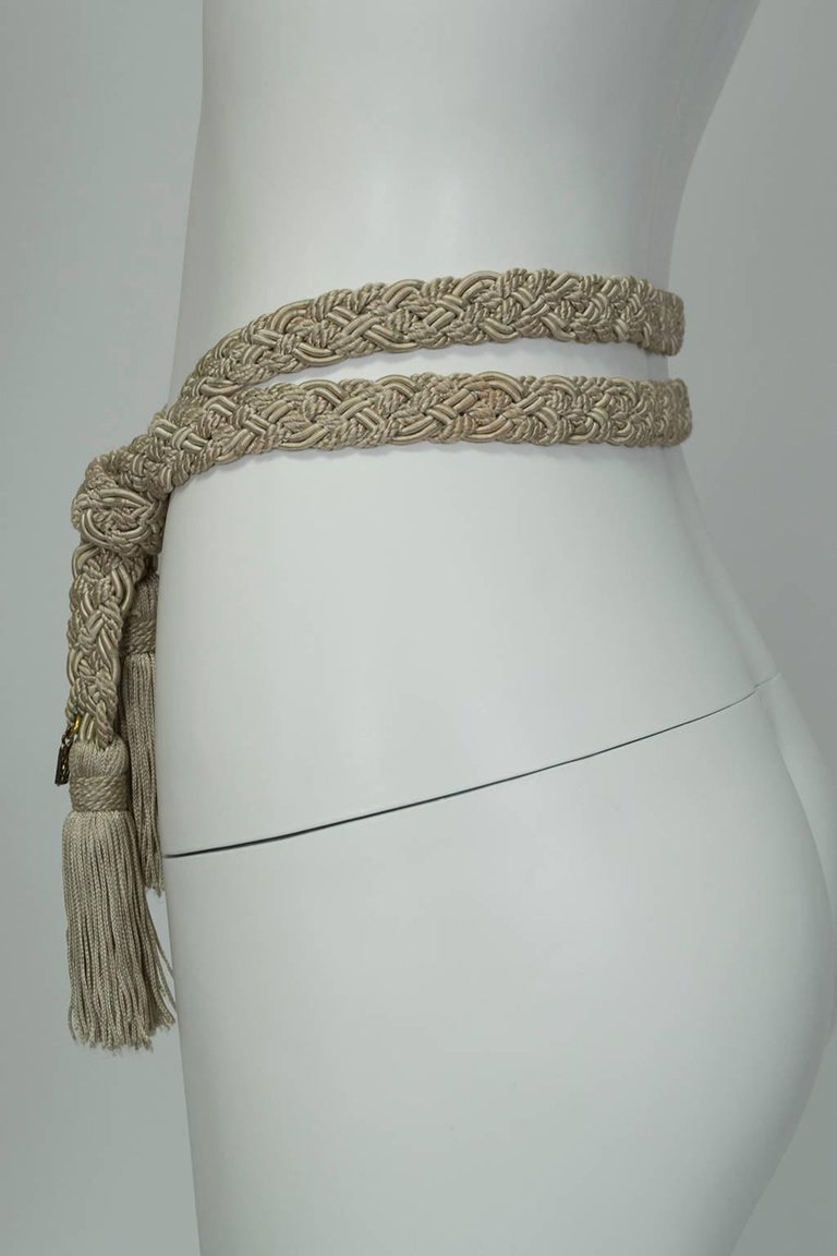 Yves Saint Laurent YSL Woven Silk Rope Tassel Belt, 1970s at 1stDibs