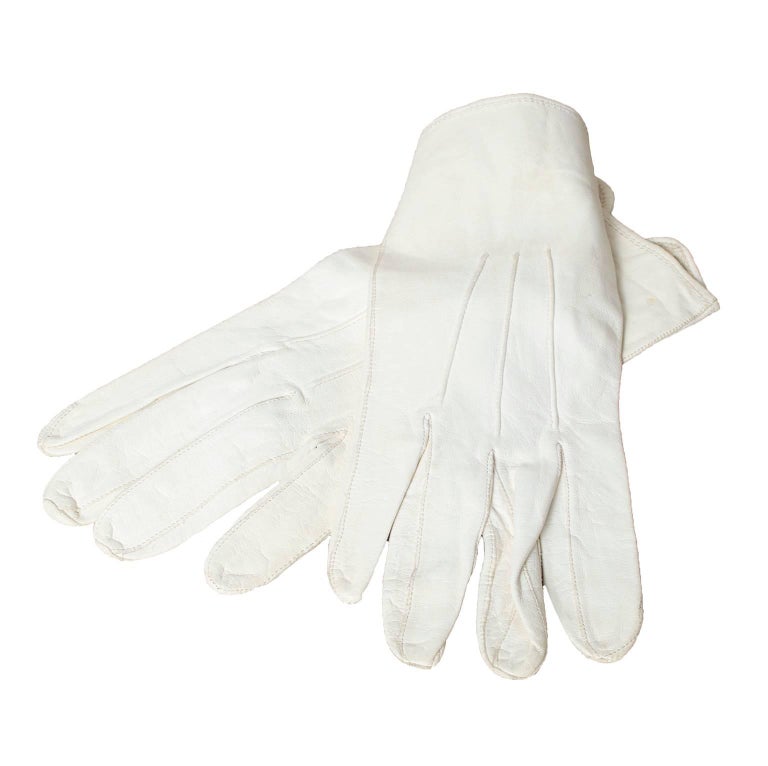 Men S White Kidskin Chauffeur Gloves, White Kid Leather Gloves