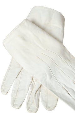 Men's White Kidskin Chauffeur Gloves, 1950s