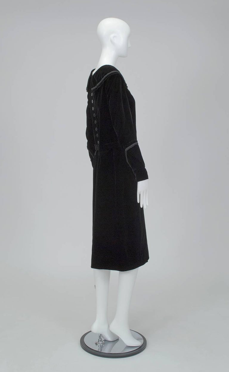 Black Velvet Bonwit Teller Modesty Ladies' Maid Art Deco Day Dress - S ...