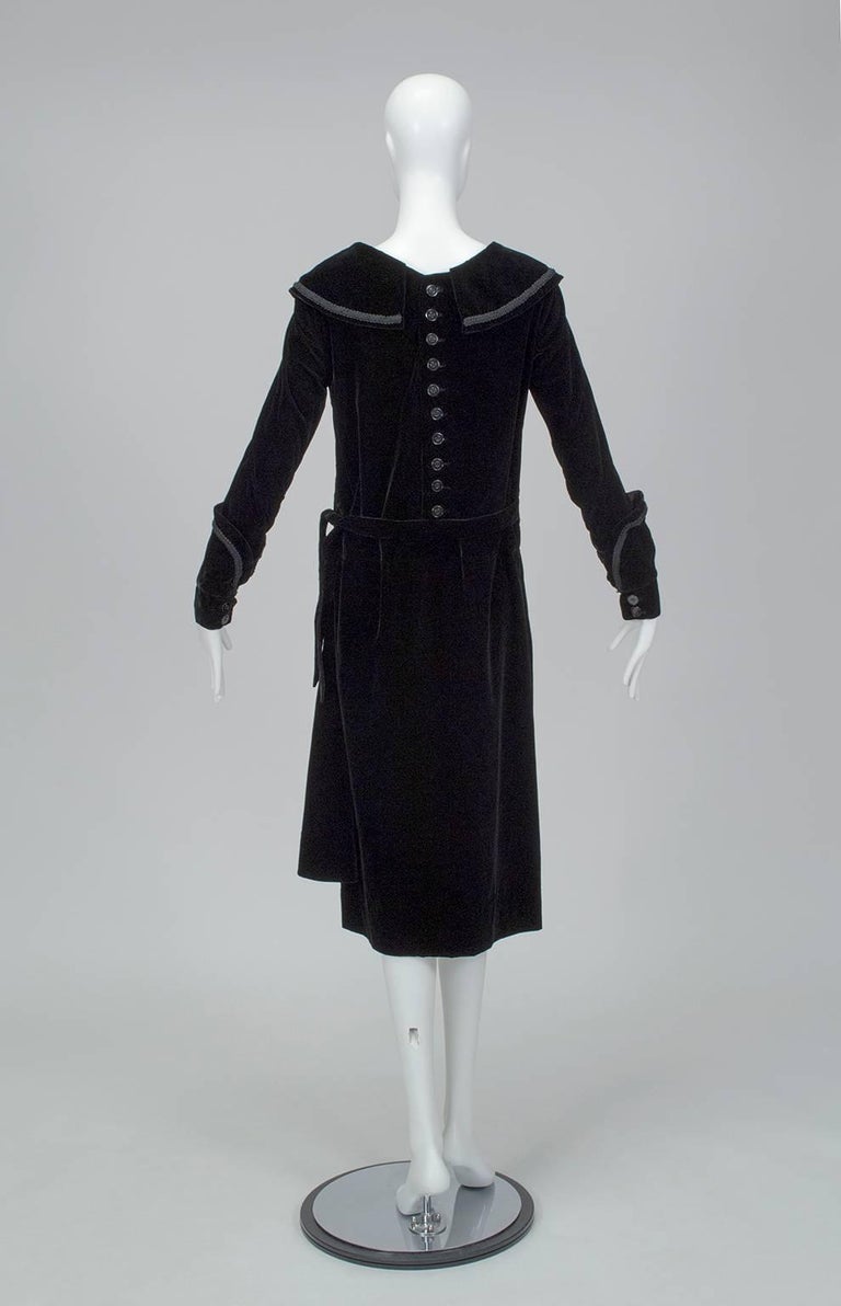 Velvet Bonwit Teller Art Deco Day Dress with Puritan Collar, 1930s For ...