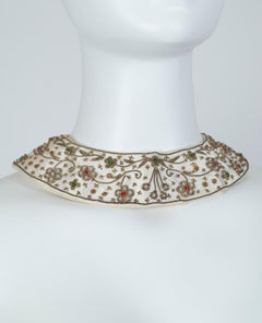 Zardozi Embroidered Wire and Satin Peter Pan Collar, 1950s