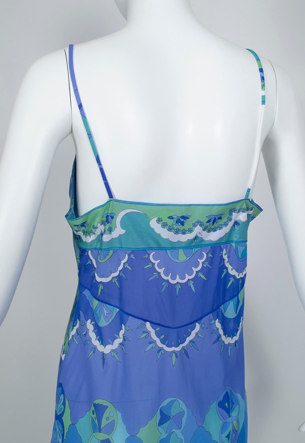Emilio Pucci Formfit Rogers Blue Palette Negligée Slip Mini Dress - Small, 1960s 2