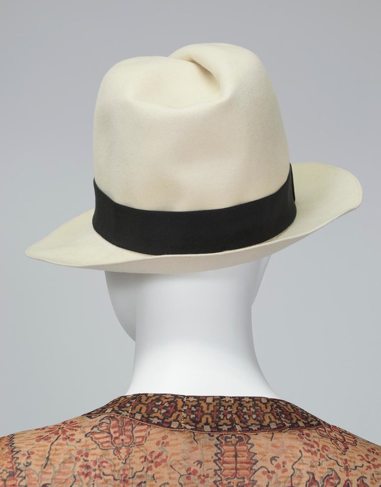 Ivory Halston Doeskin Fedora Hat, 1970s at 1stDibs