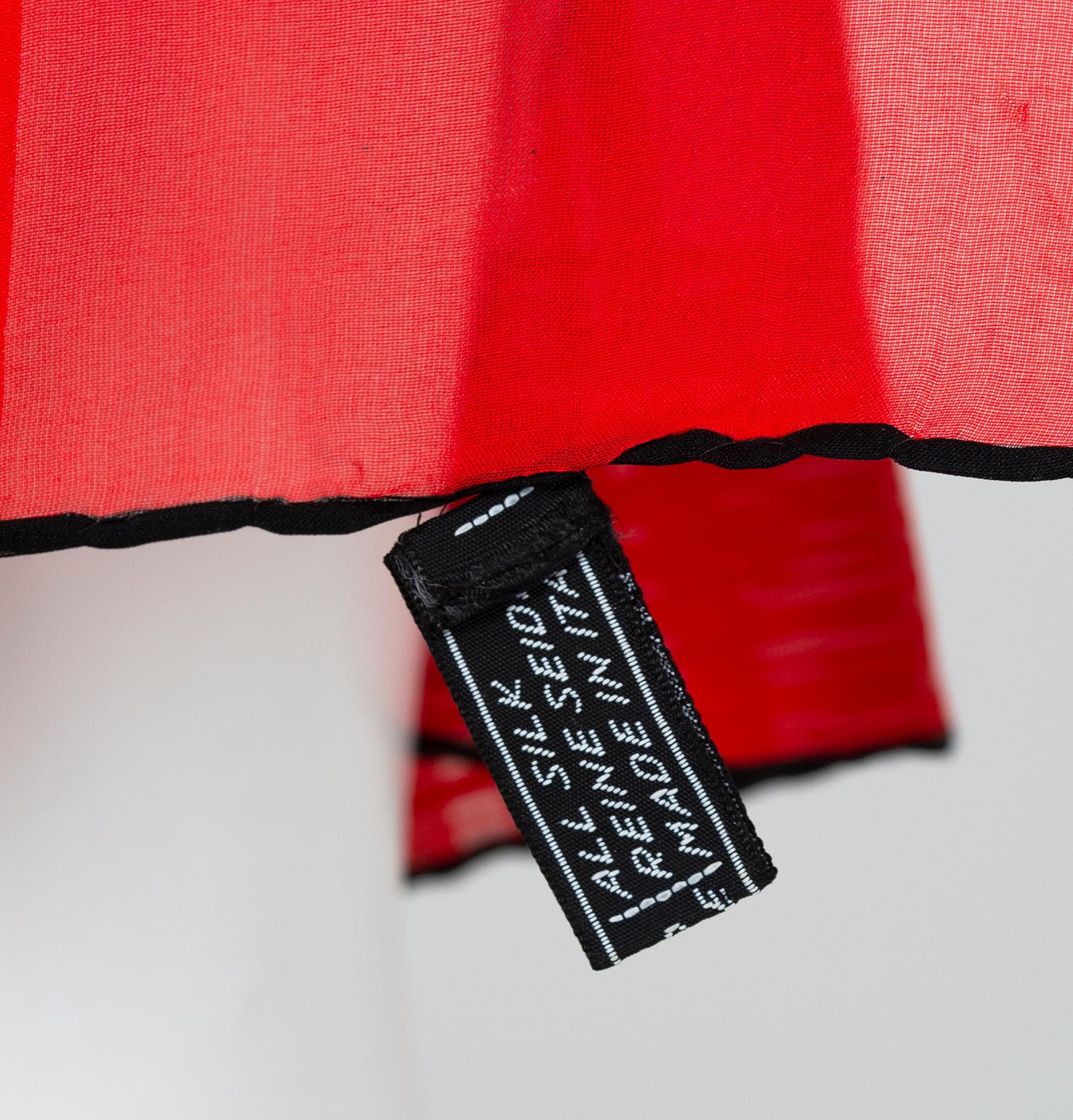 Women's Vintage Balenciaga Red Silk Jacquard Hibiscus Foulard Scarf, 1980s