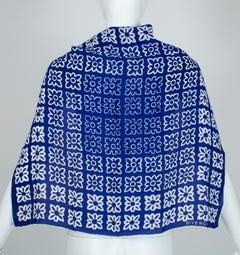 Givenchy Blumarine Kinetic Art Floral Chiffon Scarf, 1970s