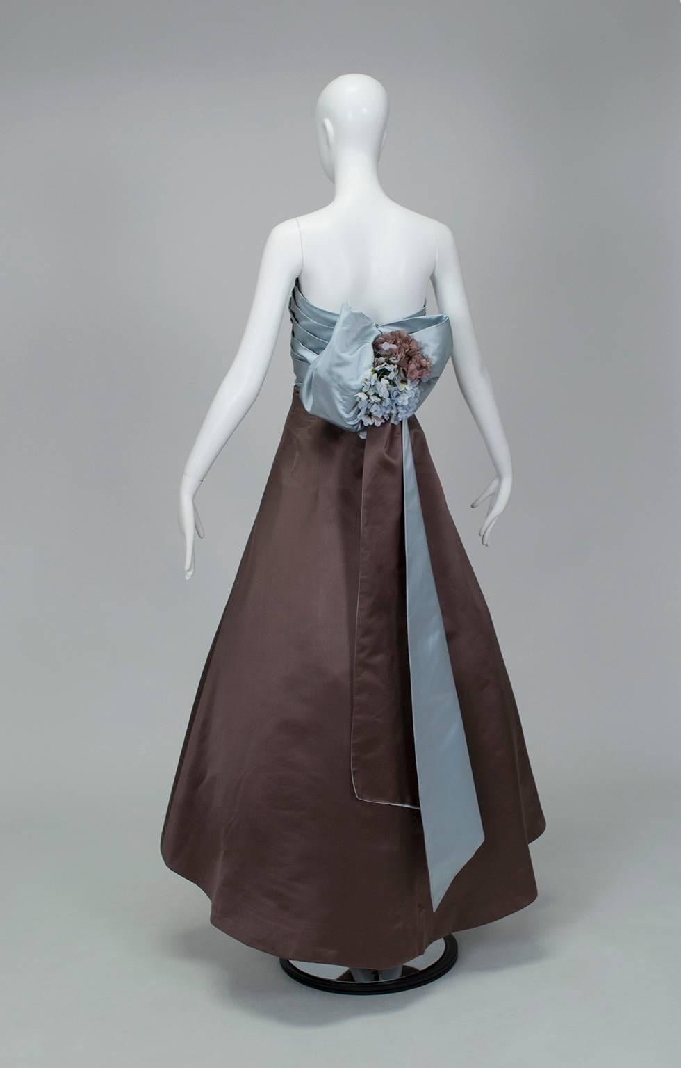 Helen Rose Blue and Brown Ball Gown with Detachable Bouquet Train ...