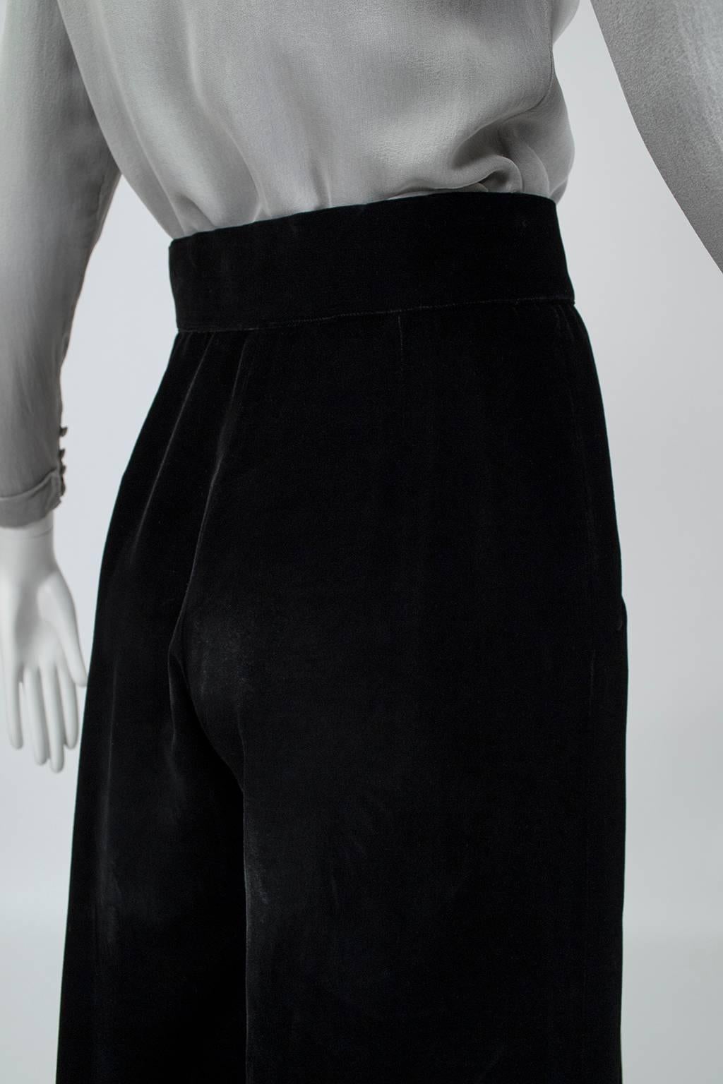 Women's Chanel Velvet and Lace Wide-Leg Culotte Trousers, 1980s