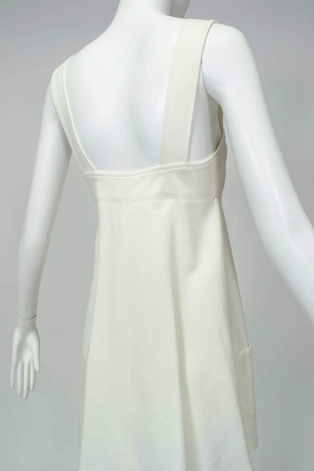 Gray White von Furstenberg Empire Pinafore Tunic Micro Mini Dress - XS, 21st Century