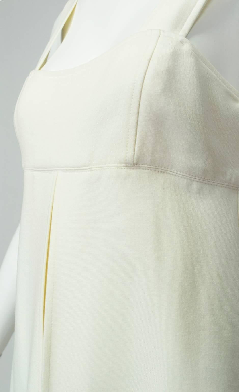 Women's White von Furstenberg Empire Pinafore Tunic Micro Mini Dress - XS, 21st Century