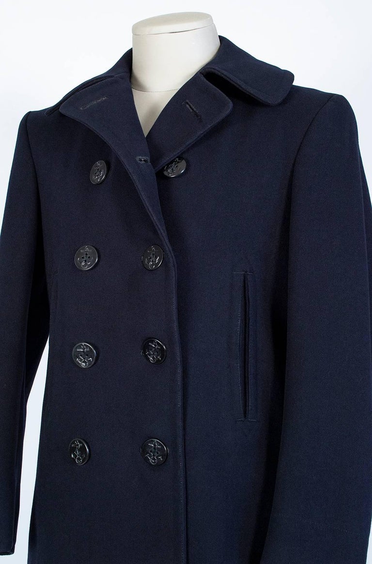 WWII US Navy Military-Issue Kersey Wool Pea Coat - US 36-38, 1940s For Sale  at 1stDibs | kersey peacoat, military pea coat, kersey wool peacoat