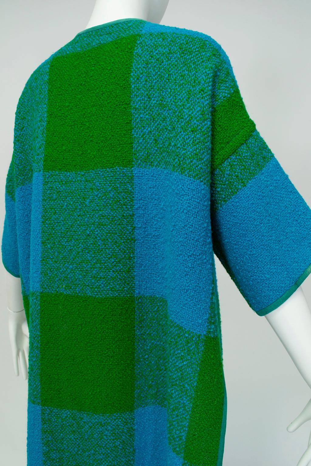 Bonnie Cashin Plaid Bouclé Blanket Coat, 1960s 2