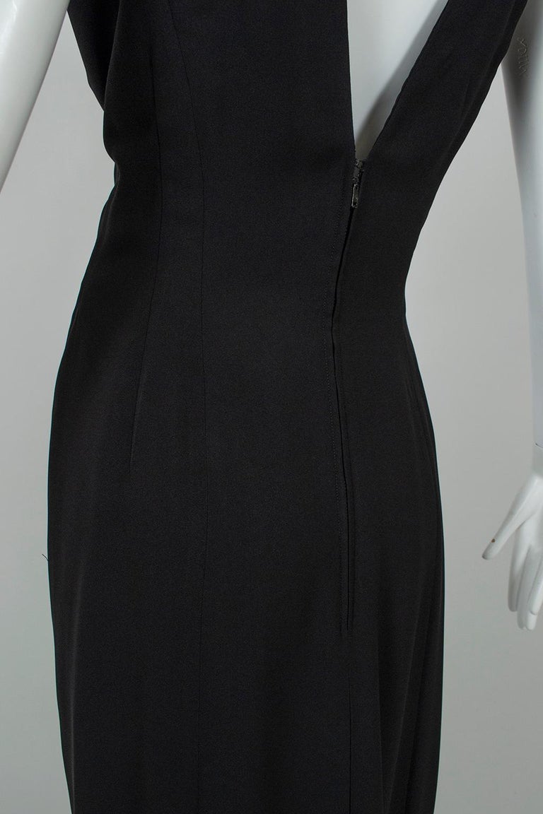 Luis Estévez Black *Larger Size* Knotted Shoulder Plunge-Front Dress ...