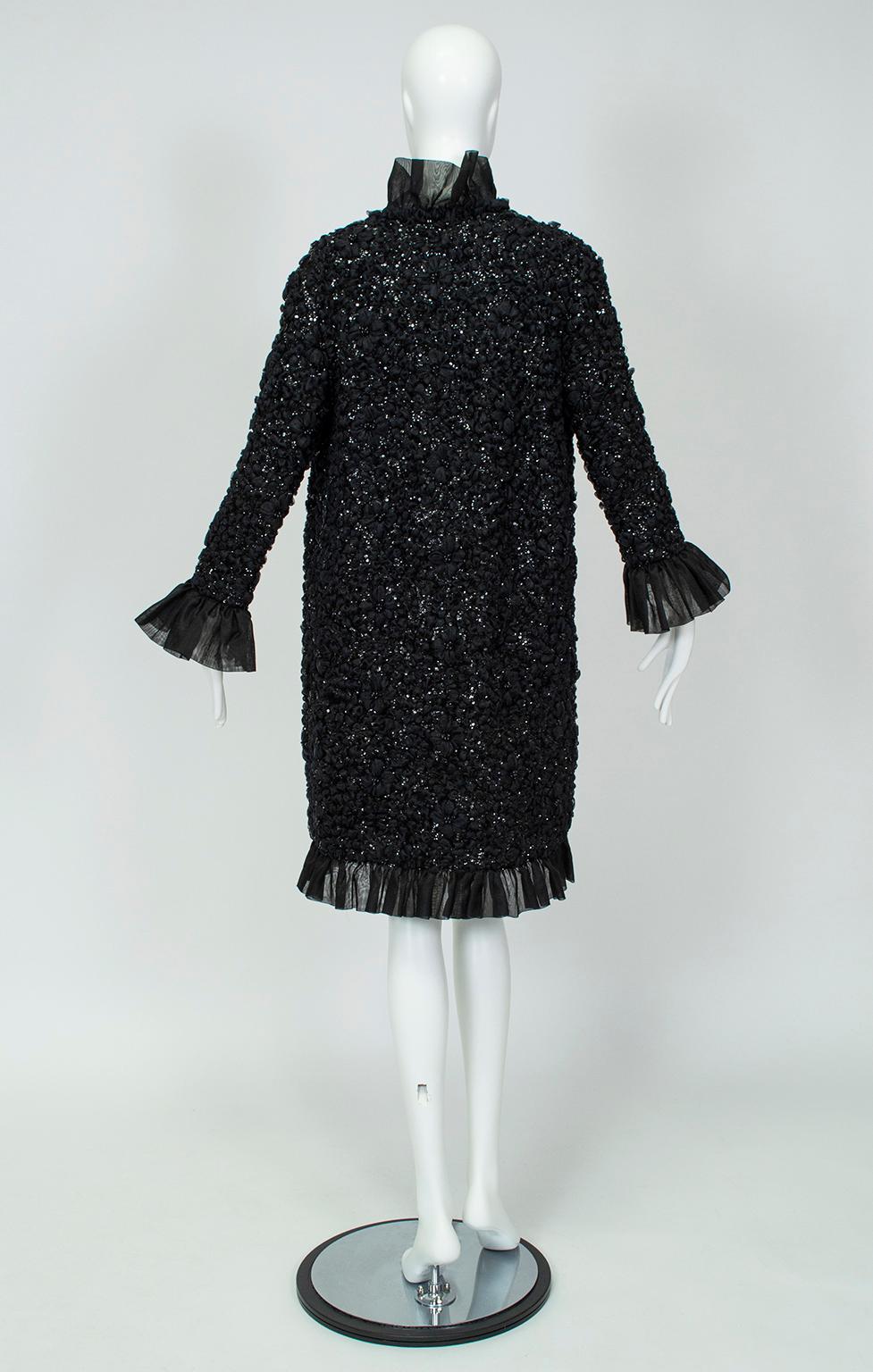 black chiffon coat
