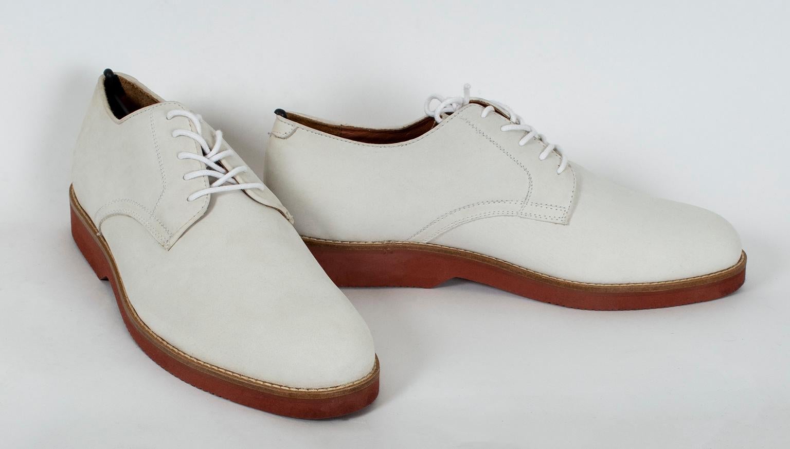 New Men’s Winter White Nubuck Oxford Brogues, 21st Century at 1stDibs off white oxford shoes