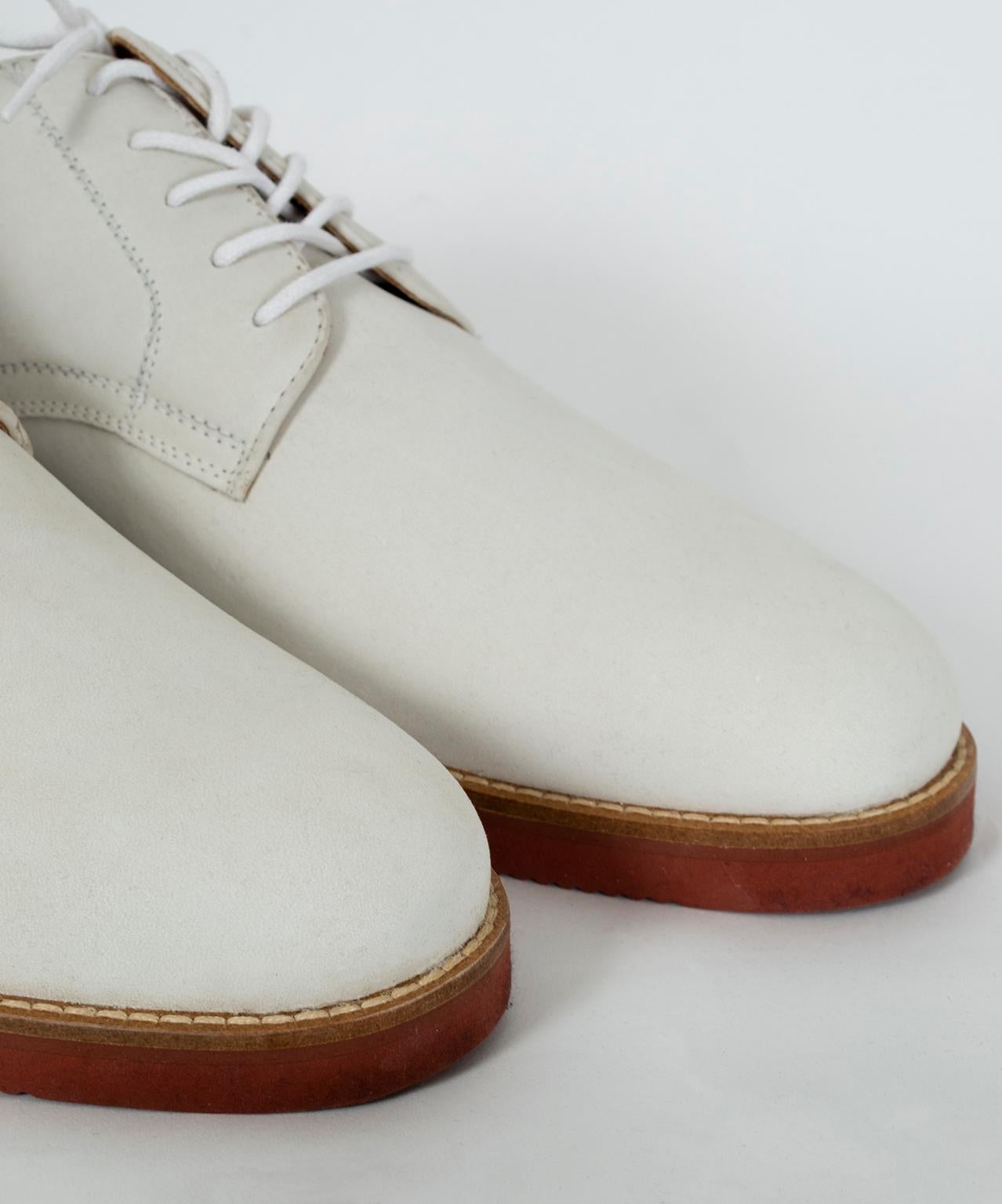 New Men’s Winter White Nubuck Oxford Brogues, 21st Century In New Condition In Tucson, AZ