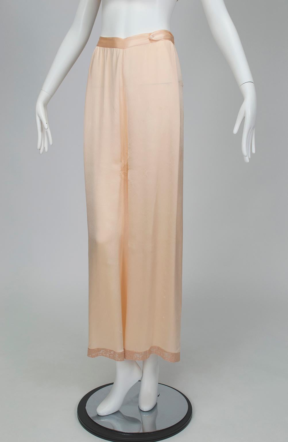 Charmeuse Plunge-Back Palazzo Pajama Loungewear Set, 1940s 4