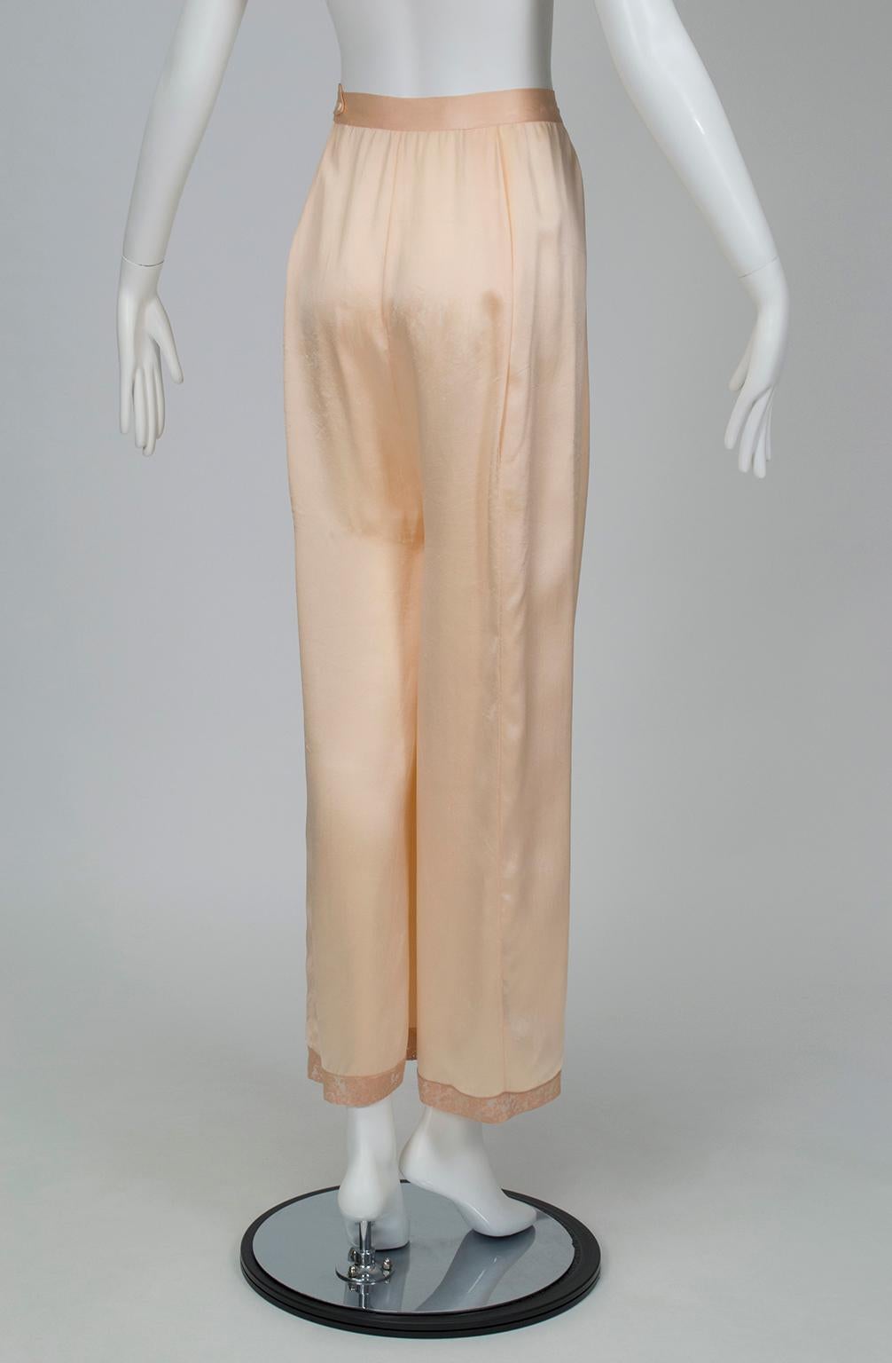 Charmeuse Plunge-Back Palazzo Pajama Loungewear Set, 1940s 5