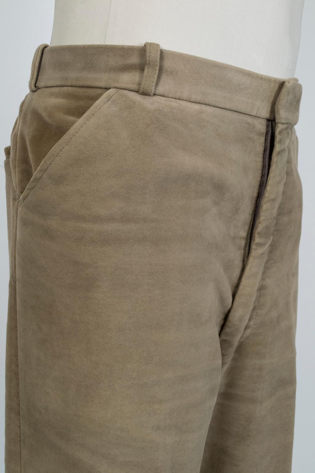 Men’s British Khaki Moleskin Norfolk Hunting Jacket and Trouser Set - XL, 1960s For Sale 3