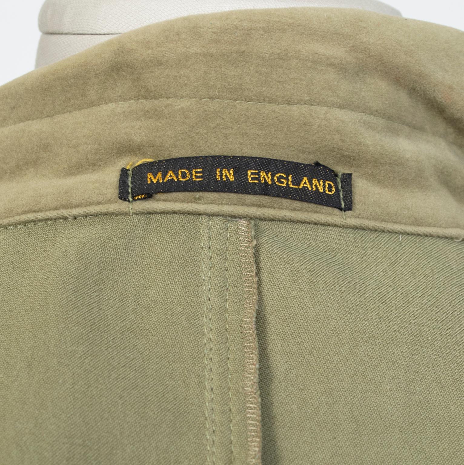 Ensemble veste et pantalon de chasse Norfolk en cuir de mouton kaki britannique pour homme - XL, années 1960 en vente 13