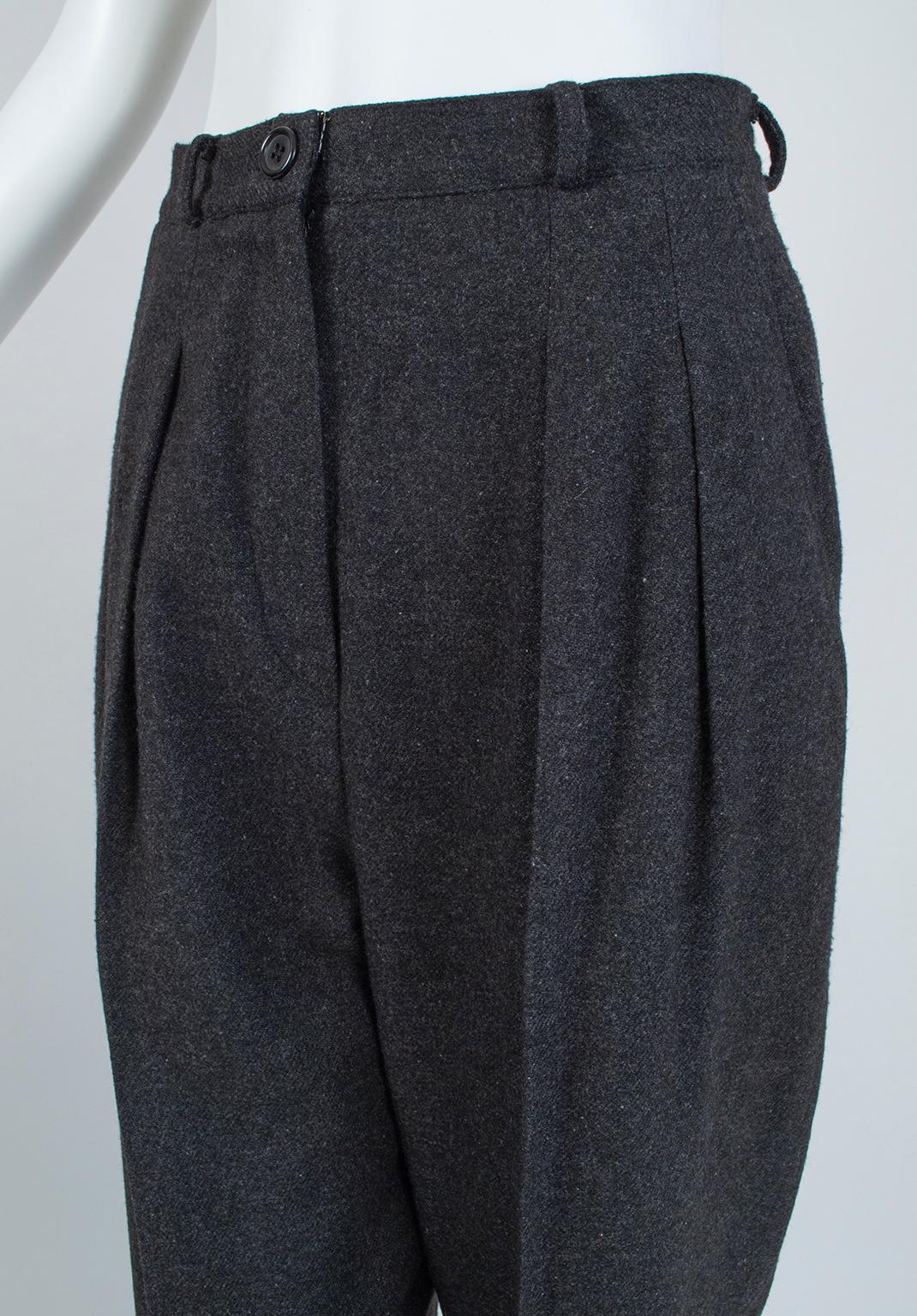 Donna Karan Charcoal Gray Teddy Bear Cashmere and Alpaca Pant Suit - M, 1990s 4