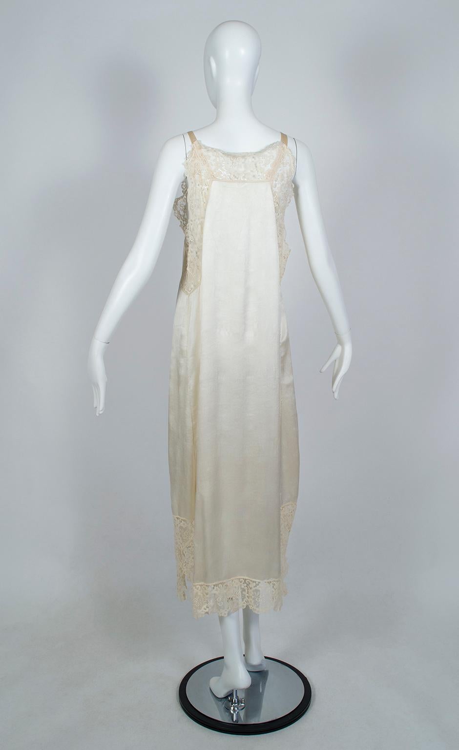 Gray Edwardian Charmeuse and Lace Dressing Gown, 1924