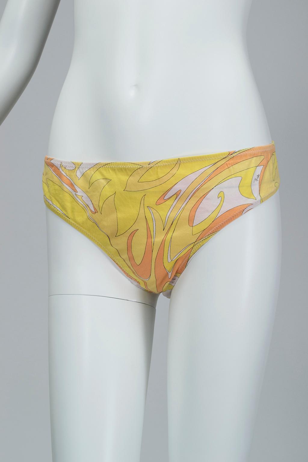 Emilio Pucci Rosa Gelb Psychedelic Lounge BH und Panty Set- S-M, 21. Jahrhundert im Angebot 4