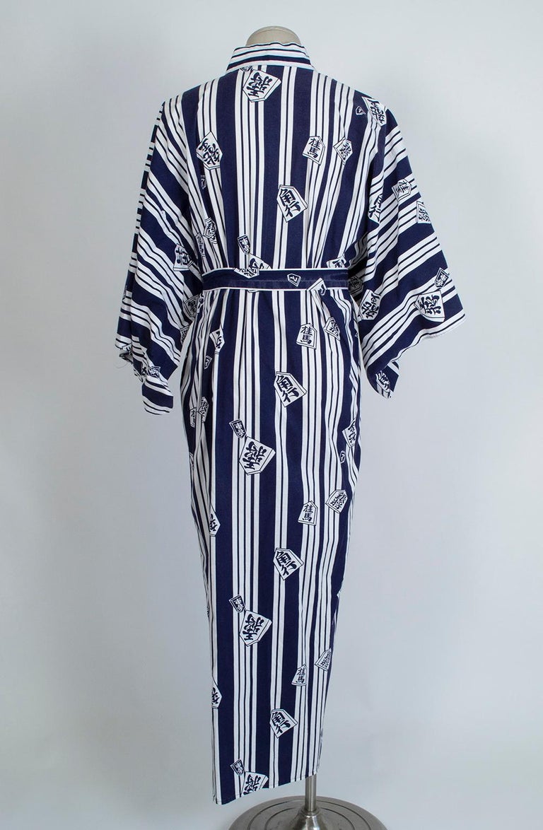 Men’s Masukyo Japanese Cotton Yukata Kimono Robe, 1970s at 1stDibs