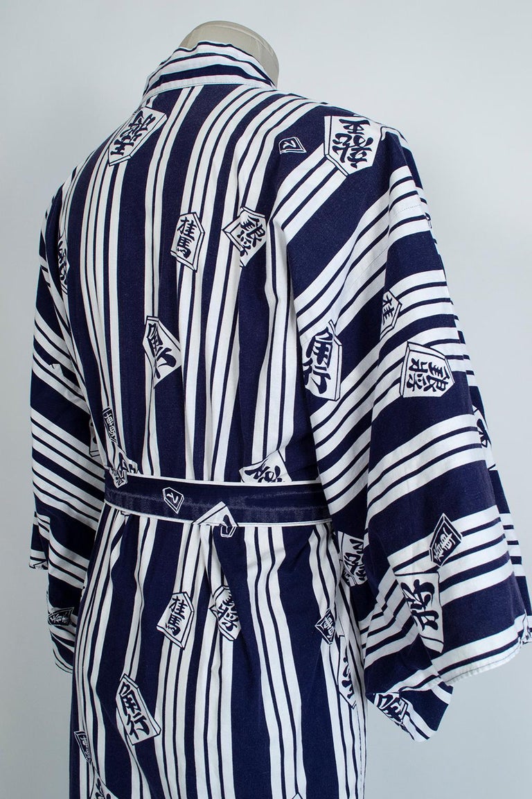 Men’s Masukyo Japanese Cotton Yukata Kimono Robe, 1970s at 1stDibs