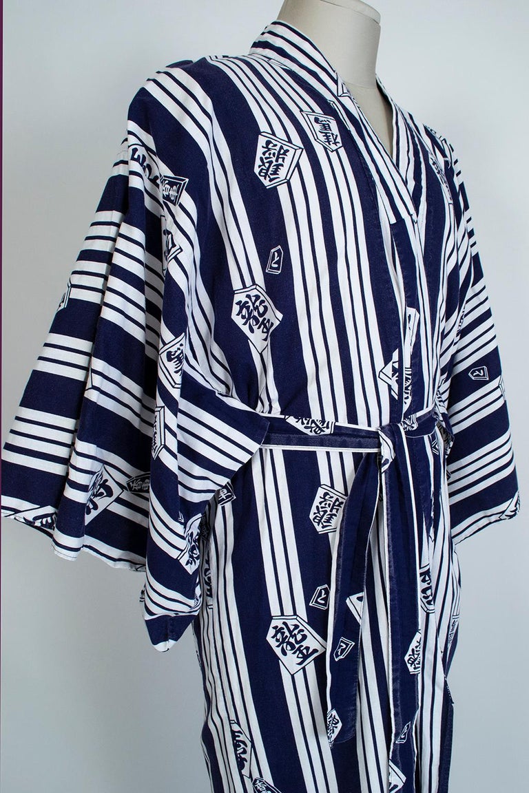 Men’s Masukyo Japanese Cotton Yukata Kimono Robe, 1970s at 1stDibs
