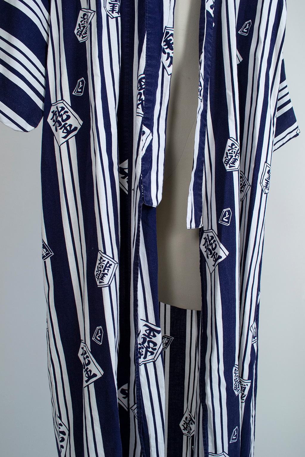 Men’s Masukyo Japanese Cotton Yukata Kimono Robe, 1970s 2