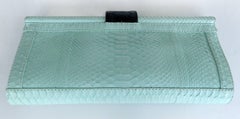 Maxi "Oscar" Clutch with Mint Colored and Hand-Painted Python by Glen Arthur