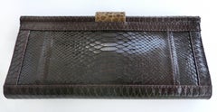 Cobra Clutch with Black Python and Crocodile Snap Closure by Glen Arthur Designs