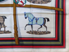 Vintage Jacques Eudel Equine Hermes Scarf Titled Couvertures et Tenues de Jour