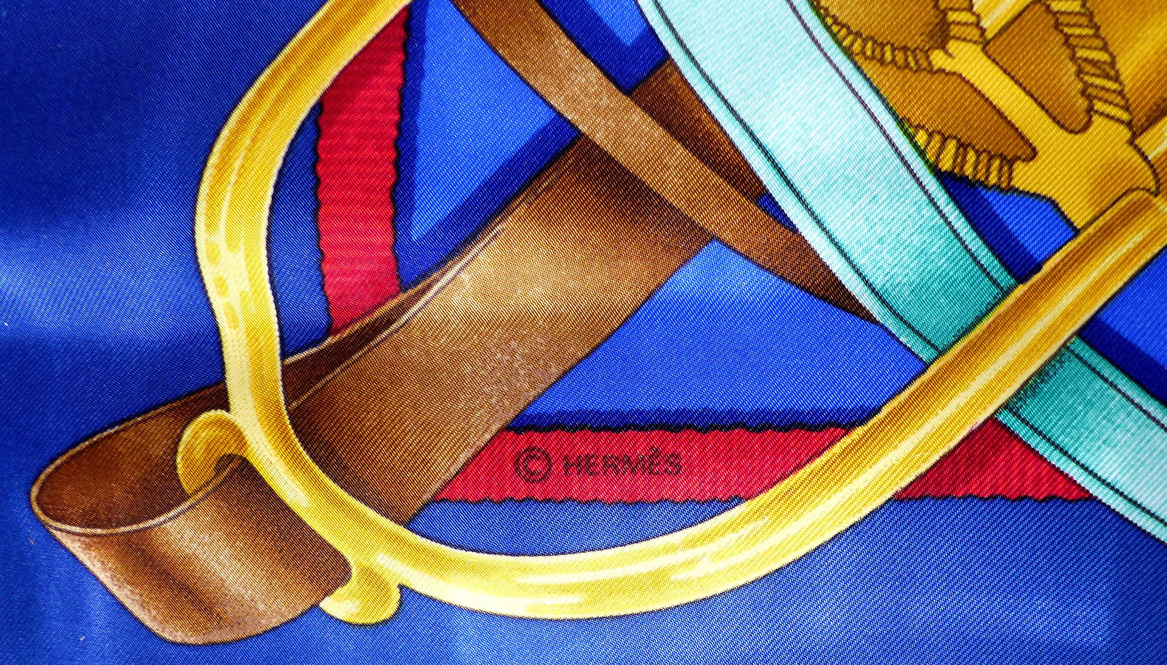 Hermes Grand Manage Equestrian Silk Scarf by Henri d'Origny In New Condition For Sale In Miami, FL