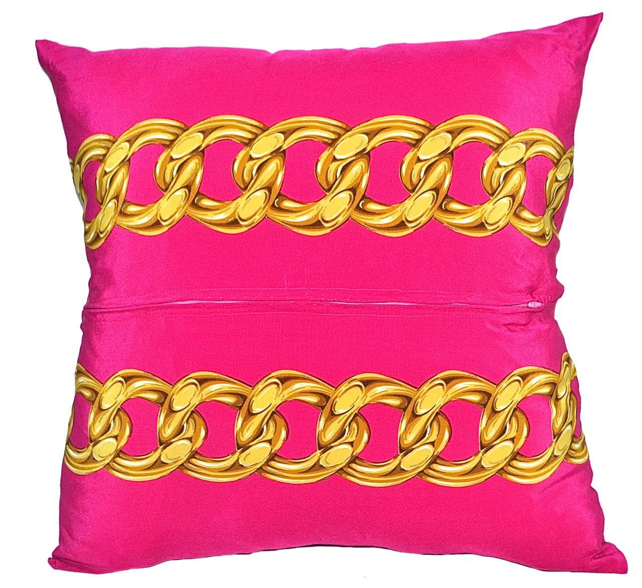 Made exclusively for iwatchjapan by Rita-Mari Couture. This elegant Chanel scarf pillow uses the highest quality items. This piece is entirely made in Japan and manufactured in an artisanal way, in which every step of the process is carefully