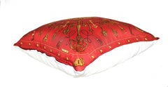 Vintage ‎Hermes Silk Custom Scarf Pilllow "Mawvice Taquoy" Medium
