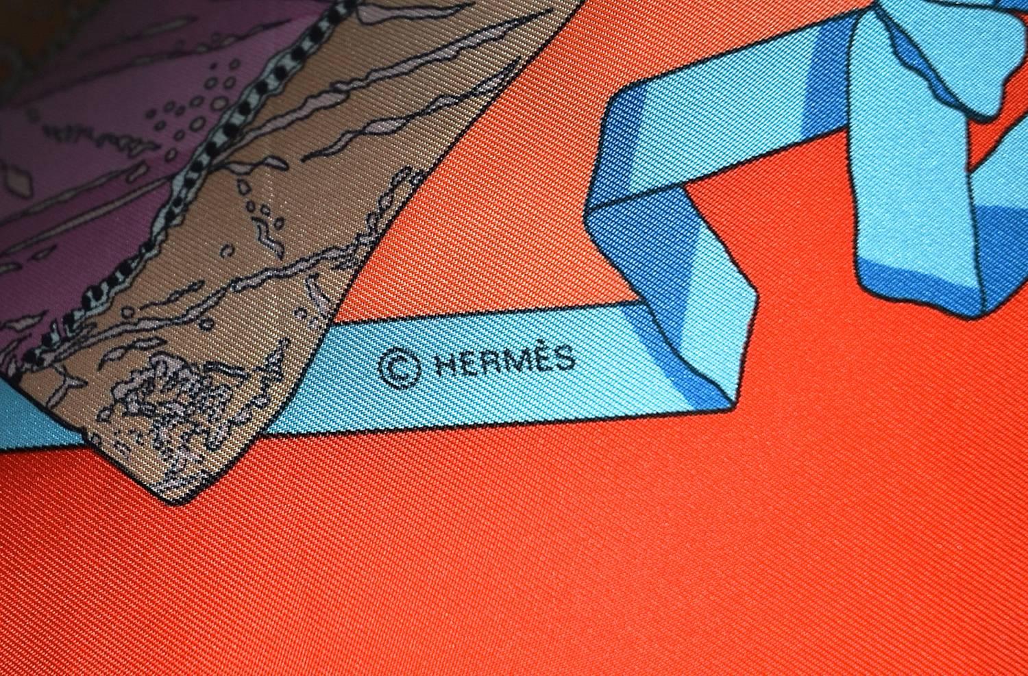 Vintage ‎Hermes Scarf Pillow Large 22