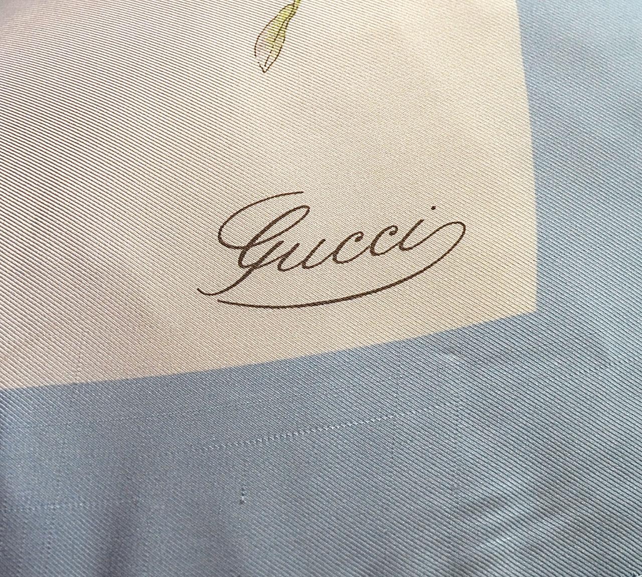 Beige Large Authentic Gucci Silk Scarf Pillow For Sale