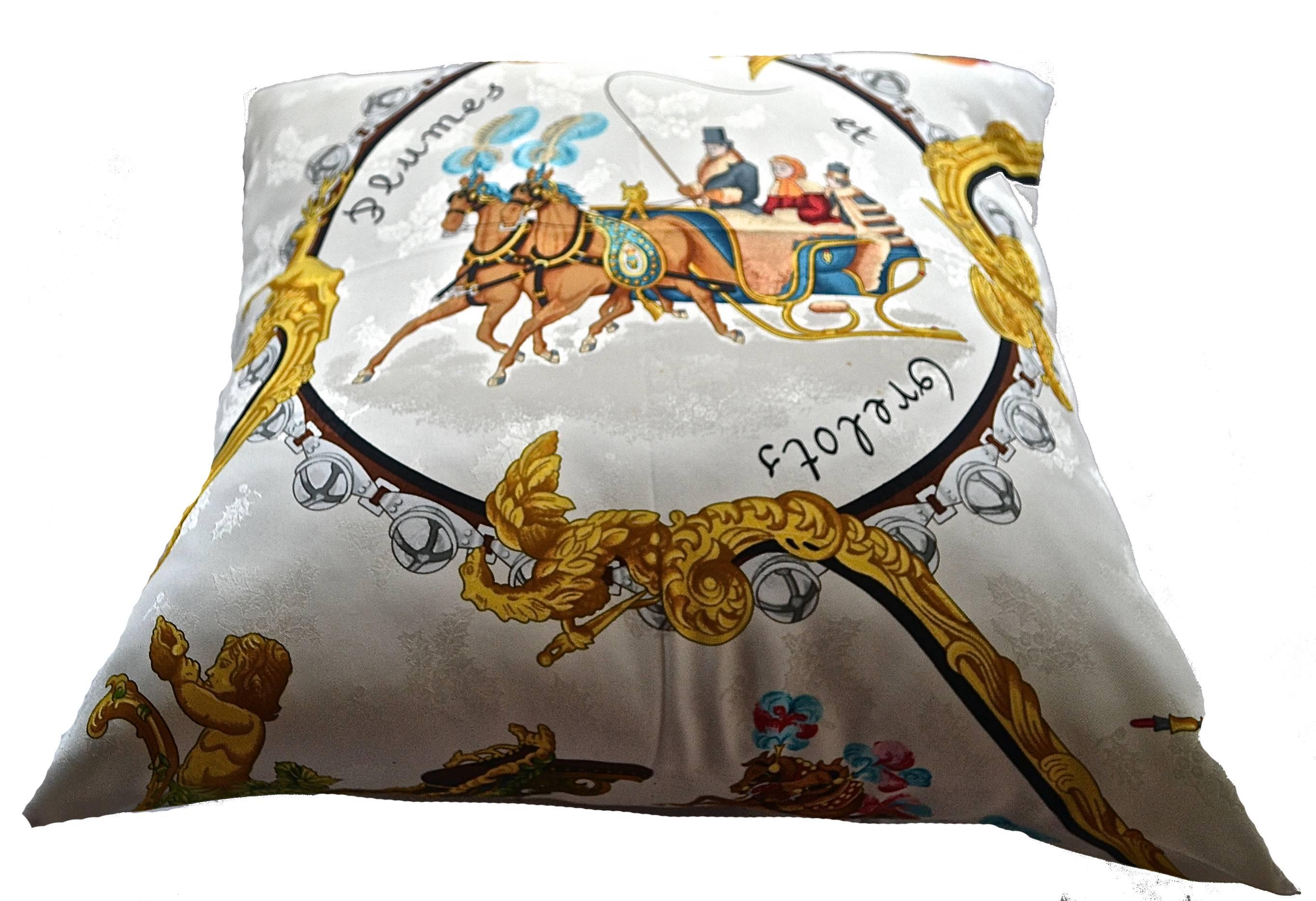 Vintage ‎Hermès Silk Scarf 3 Pillow Set 