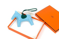 Hermes Charm Rodeo Horse Big (GM Size) Blue Atoll/Craie/Malachite