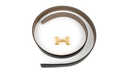 Hermes Belt Noir/Etoupe Epsom Gold Hardware, Stamp A (2017)