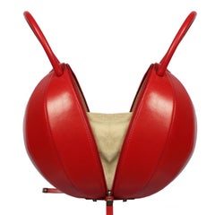 NitaSuri Pilo Red Leather Sphere Handbag