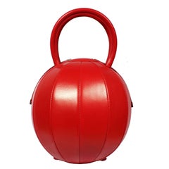 NitaSuri Pilo Red Leather Sphere Handbag