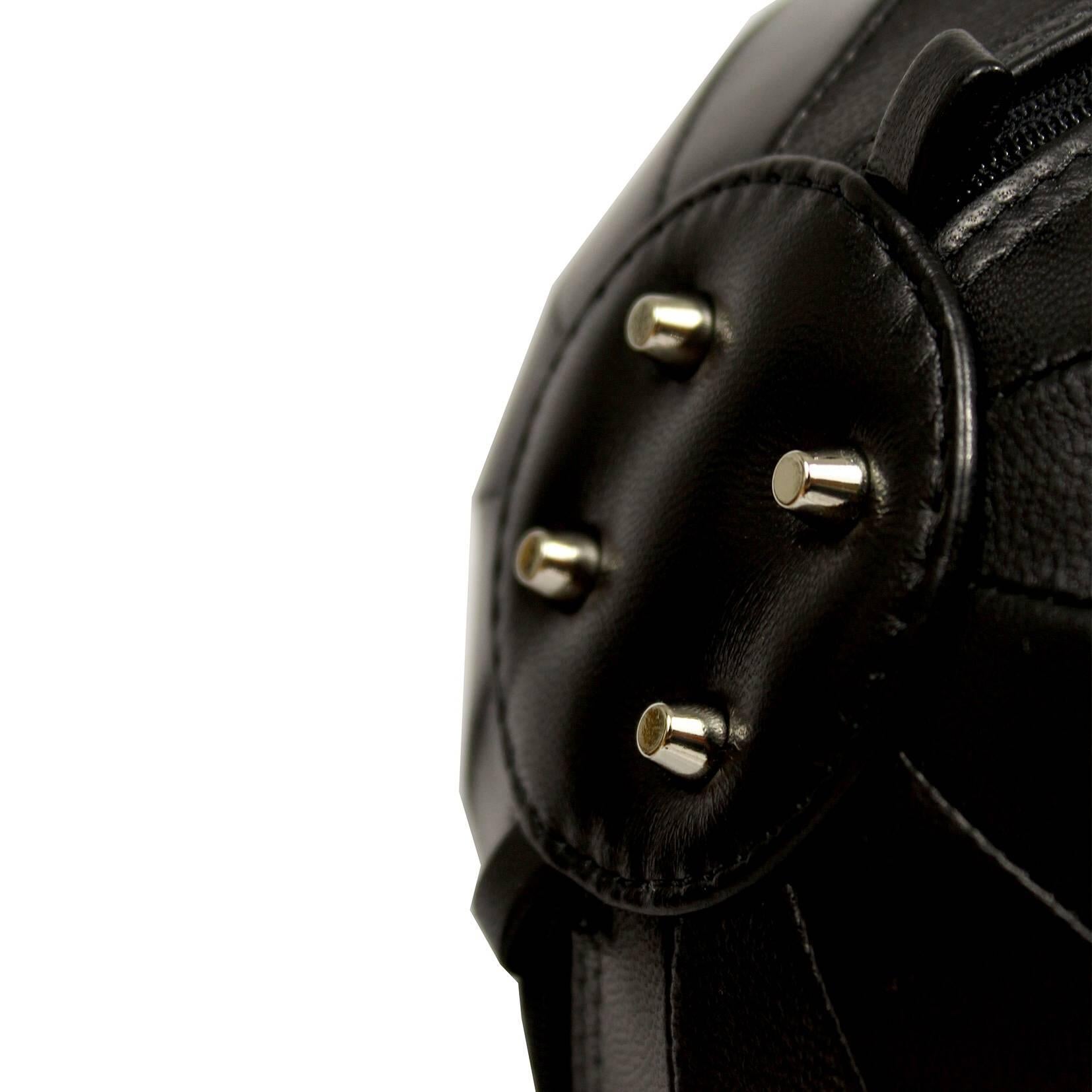 NitaSuri Pilo Black Leather Sphere Handbag For Sale 1