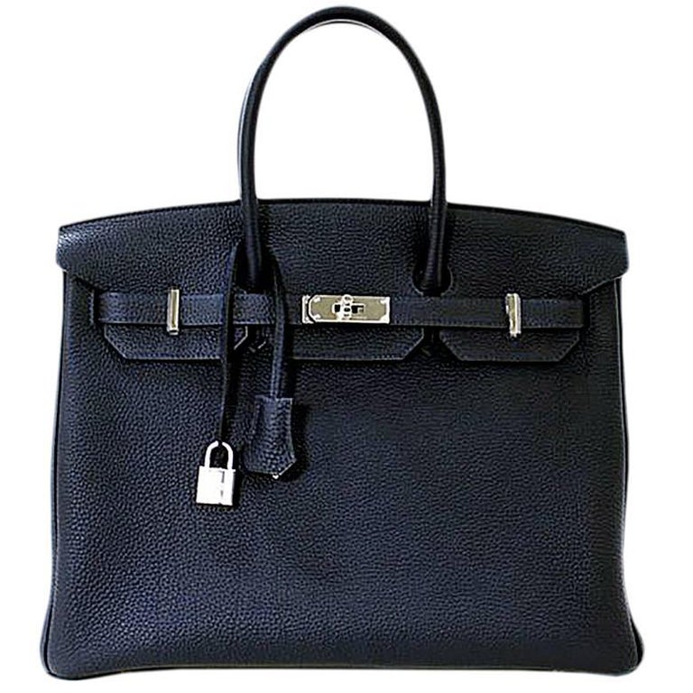 HERMES 35cm Navy Blue Birkin Bag at 1stDibs | hermes birkin navy blue ...