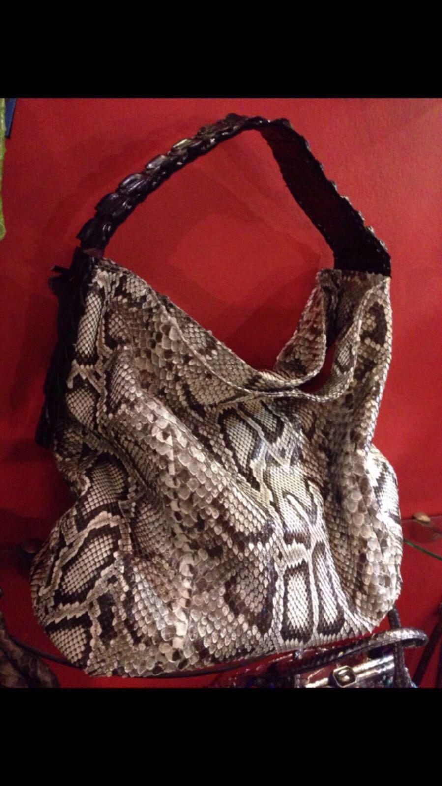 Black Ana Switzerland Silver Python Hobo bag For Sale